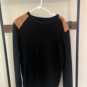 J. Crew Black Sweater with Tan Accents